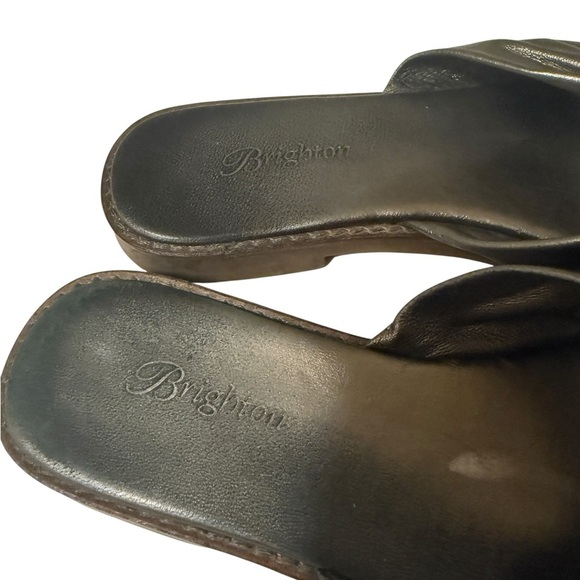Brighton Party Metallic Grey Thong Slide Sandal Size - Picture 3 of 9